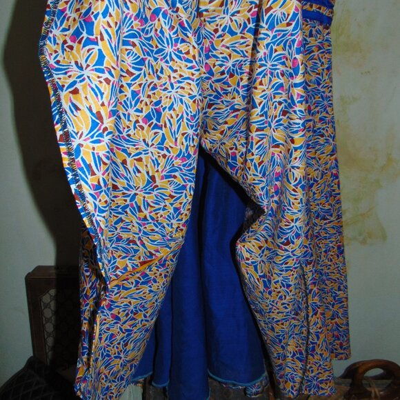 African Ladies Ethnic Dress Custom Fit & Flare 50s style Vibrant Dashiki Blue S - Picture 9 of 10